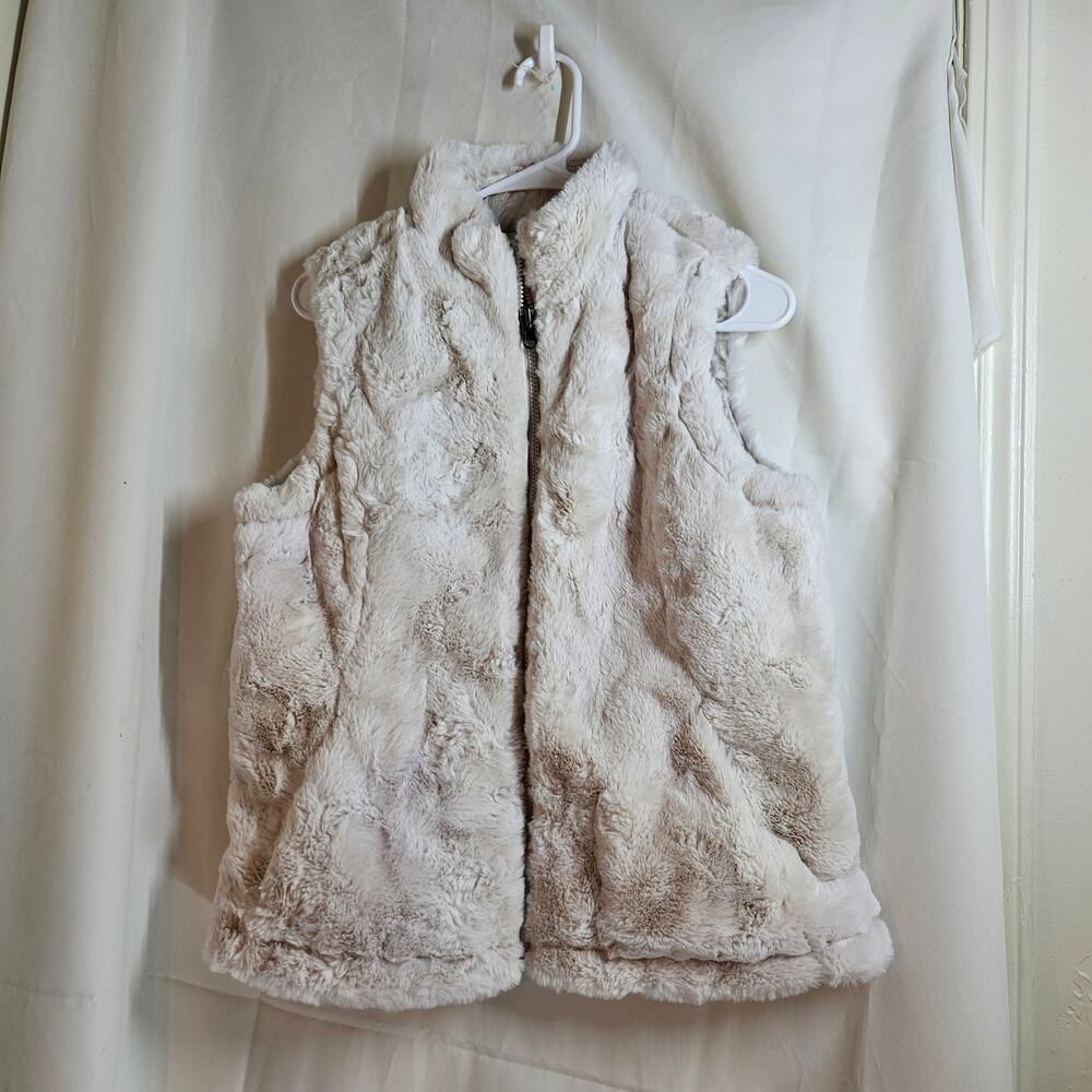 Nicole Miller Original Reversible Faux Fur Puffer Vest Size Small